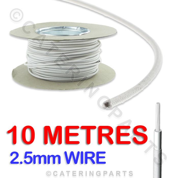 2.5mm SILICONE GLASS FIBRE BRAIDED WIRE CABLE FOR OVEN COOKER ELEMENTS